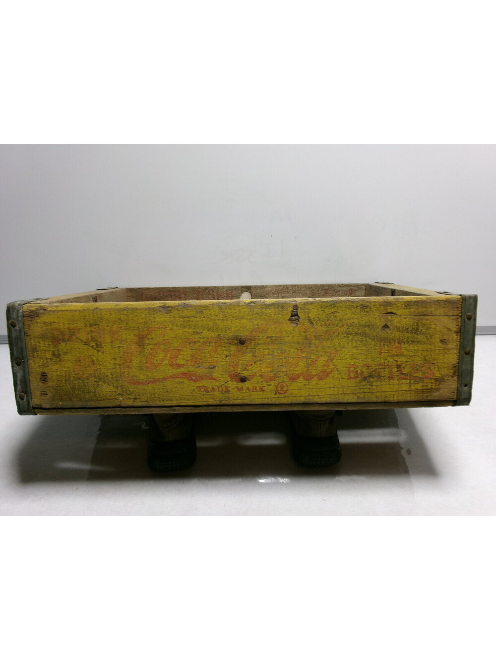 Vintage Yellow Coca-Cola Wooden Bottle Crate GACO Advertising Box